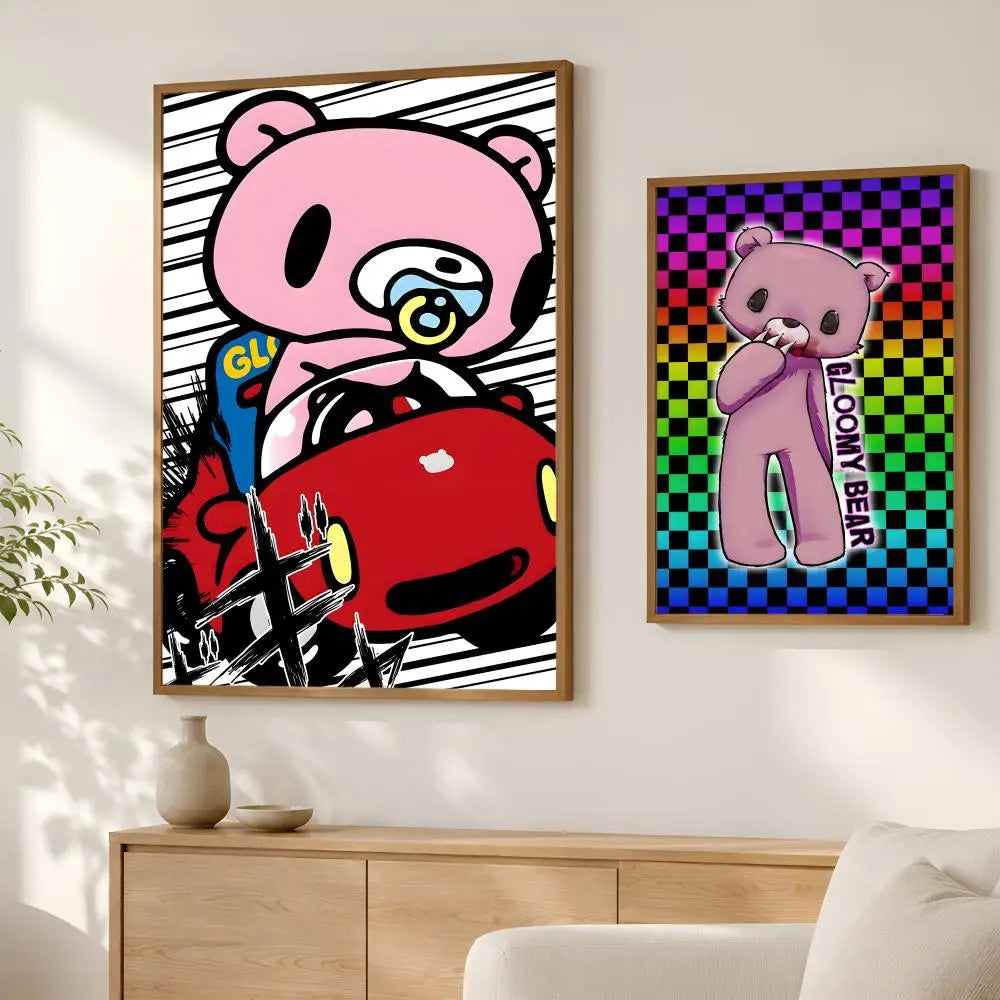 Gloomy Bear Self-Stick HD PVC Wall Art Poster | Waterproof Decor