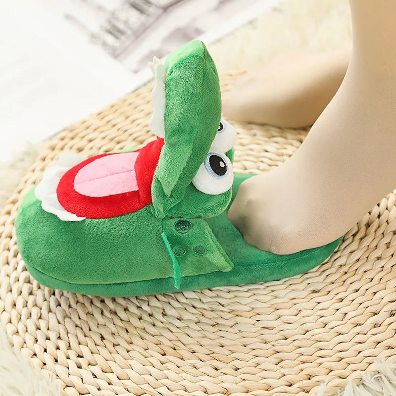 Crocodile Plush Slippers – Funny Moving Mouth Non-Slip Winter