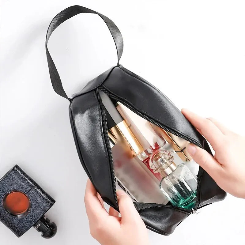 Pu Transparent Three Makeup Toiletries Bag Large Capacity Pvc Semi