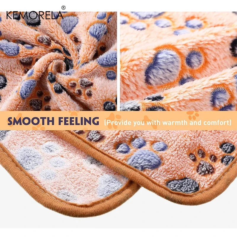 Soft Fluffy Pet Blanket – Paws & Elephant Pattern | Cats & Dogs