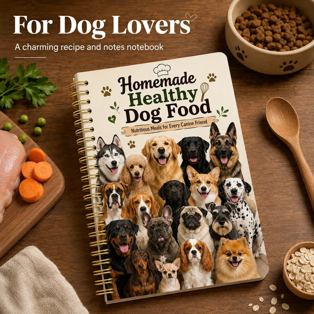 Homemade Dog Food Recipe Book A5 Spiral Notebook Multi Breed Feeding