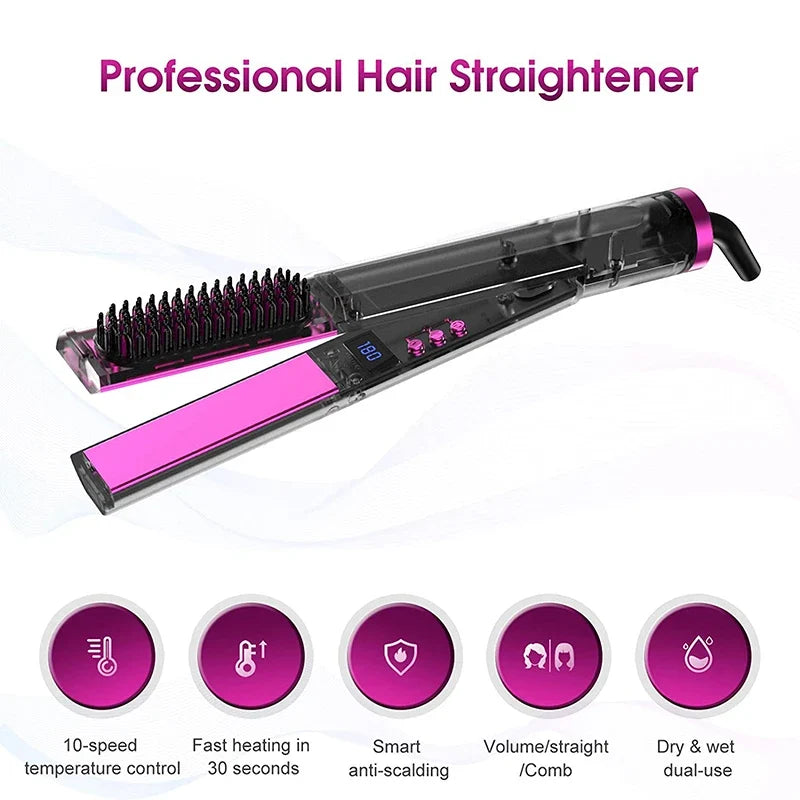 3-in-1 Negative Ion Hair Straightener, Curler & Brush