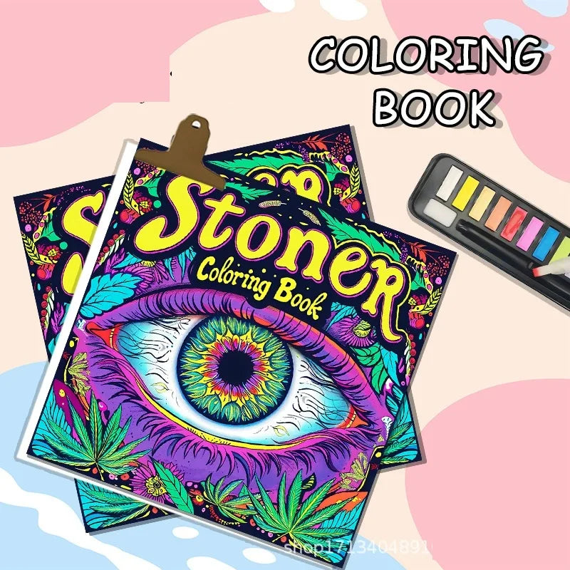 Adult Picture Book Coloring Vibrant Cartoon Characters Thick Paper