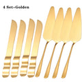 8-Pc Rose Gold Stainless Steel Wedding Cake Knife Set