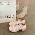 Black Y2K Butterfly-Knot Mary Jane Heels | Lolita Party Pumps