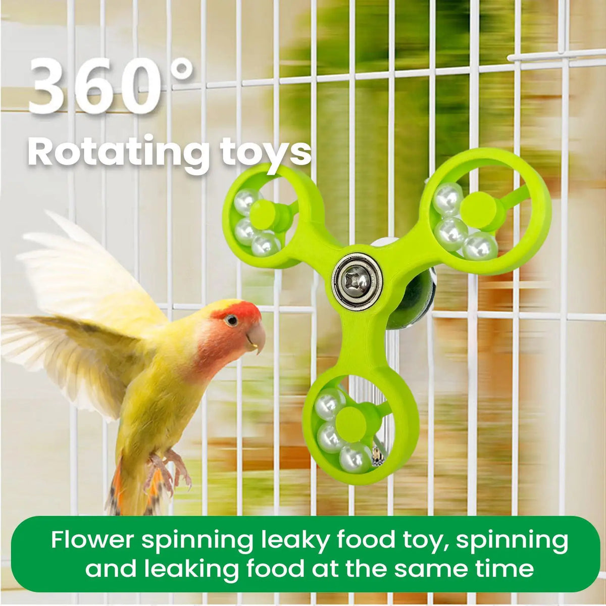 Interactive Rotating Spinner Wheel Bird Toy | Parrots & Parakeets