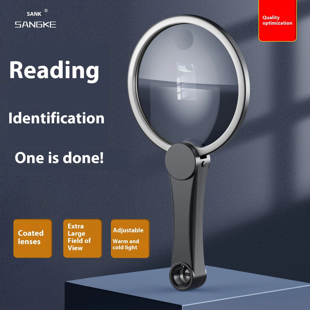 130mm LED Magnifying Glass – 3-Color Light & Optical Coating