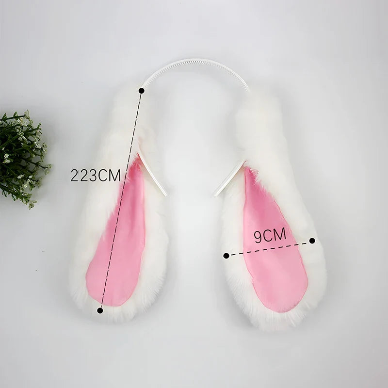 Plush Bunny Ears Headband – Cosplay & Party Hair Accessory