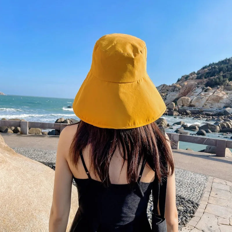 Wide Brim UV Bucket Hat with Full Face Visor | Sun Protection