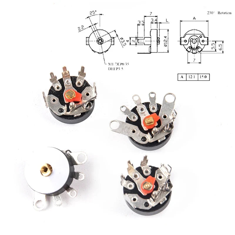 Straight Angle Radio Potentiometer RV12MM B103 B10K B503 B50K Power