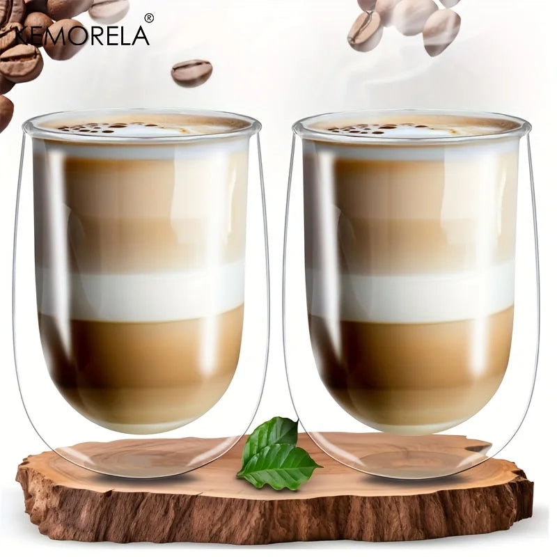 KEMORELA Latte Macchiato Glass Set 2/4 PCS – Coffee Glasses