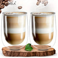 KEMORELA Latte Macchiato Glass Set 2/4 PCS – Coffee Glasses