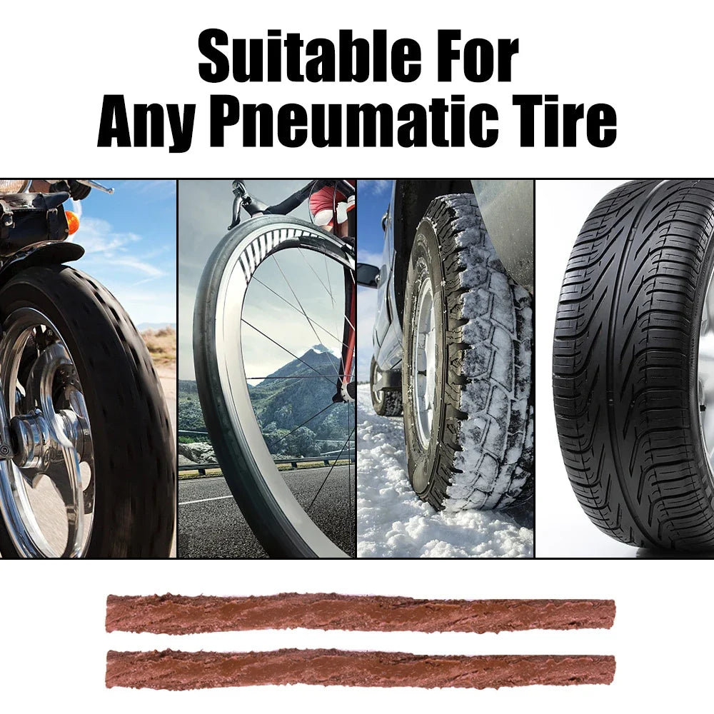 45-Piece Tubeless Tire Repair Kit – Car, Bike & Motorcycle