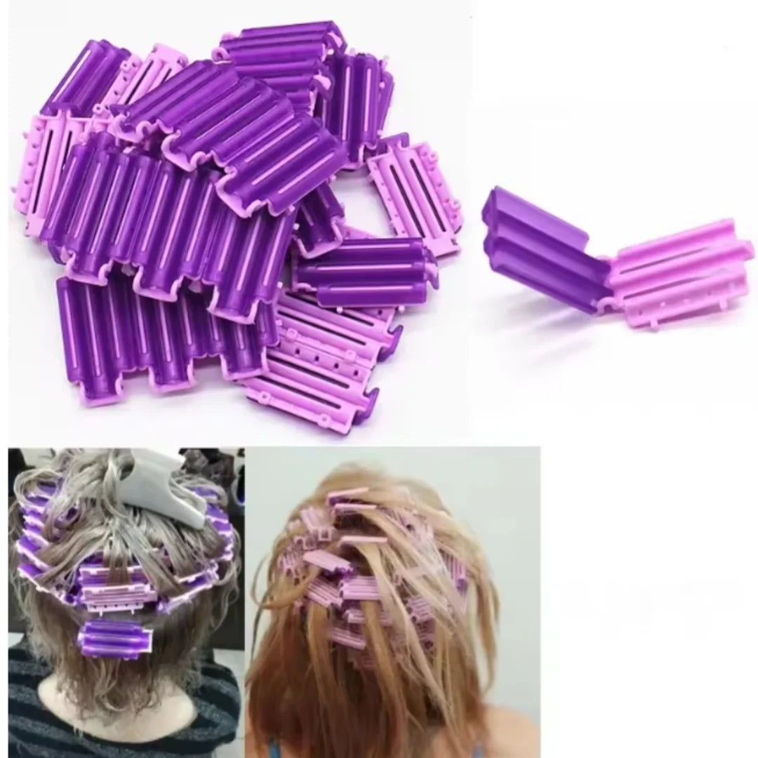 36-Piece Reusable Perm Hair Curl Rods & Wave Clamps Set