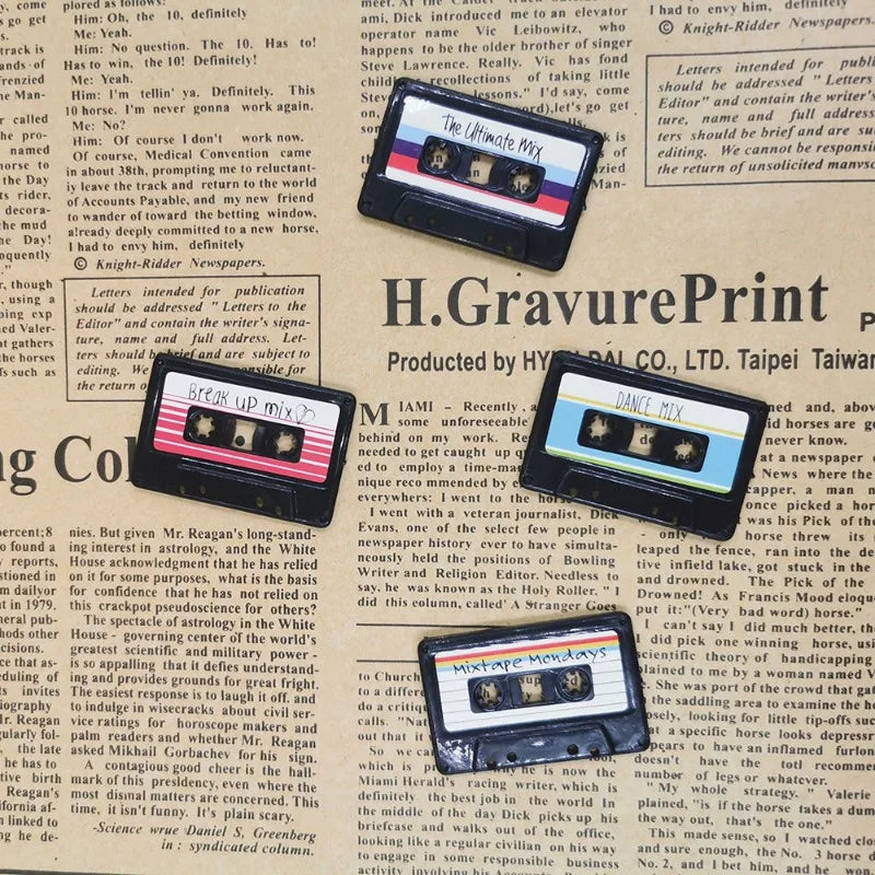 Retro Tape & Record Fridge Magnet Set of 4 | Nostalgic Decor