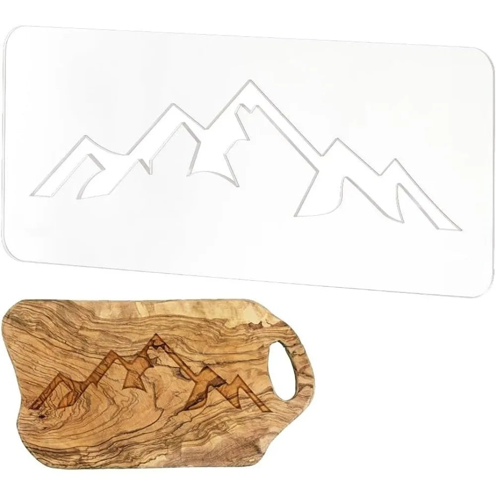 Mountain Acrylic Router Inlay Template – Woodworking Stencil