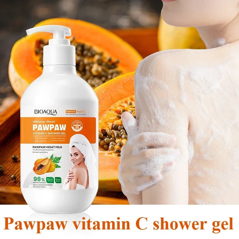 SADOER Papaya Vitamin C Body Wash & Bath Salt Set 480ml
