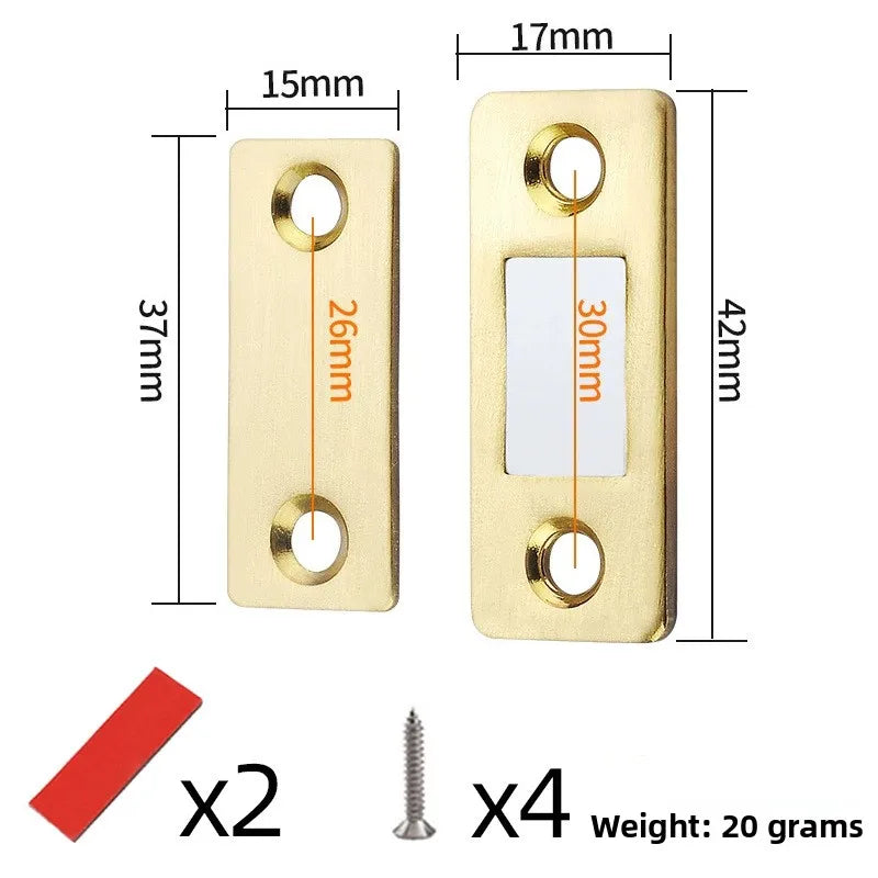 Magnetic Cabinet Catch L-Shaped Punch-Free Invisible Door Closer