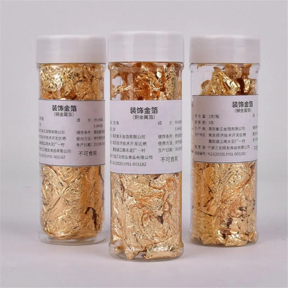 Imitation Gold Silver Copper Foil Flakes – Nail Art & Gilding