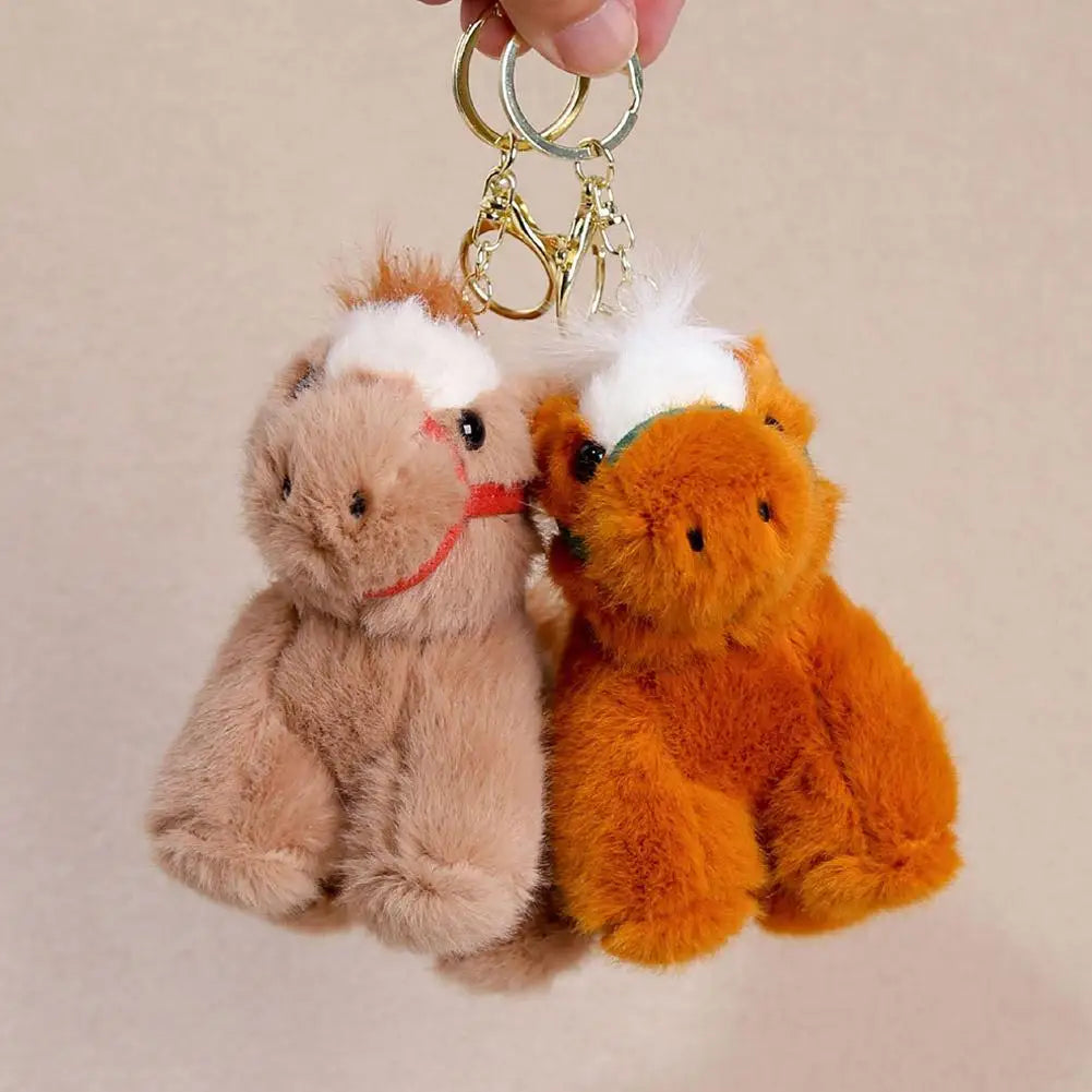 Vintage Pony Pendant Keychian Kawaii Plush Toy Soft Cartoon Animal