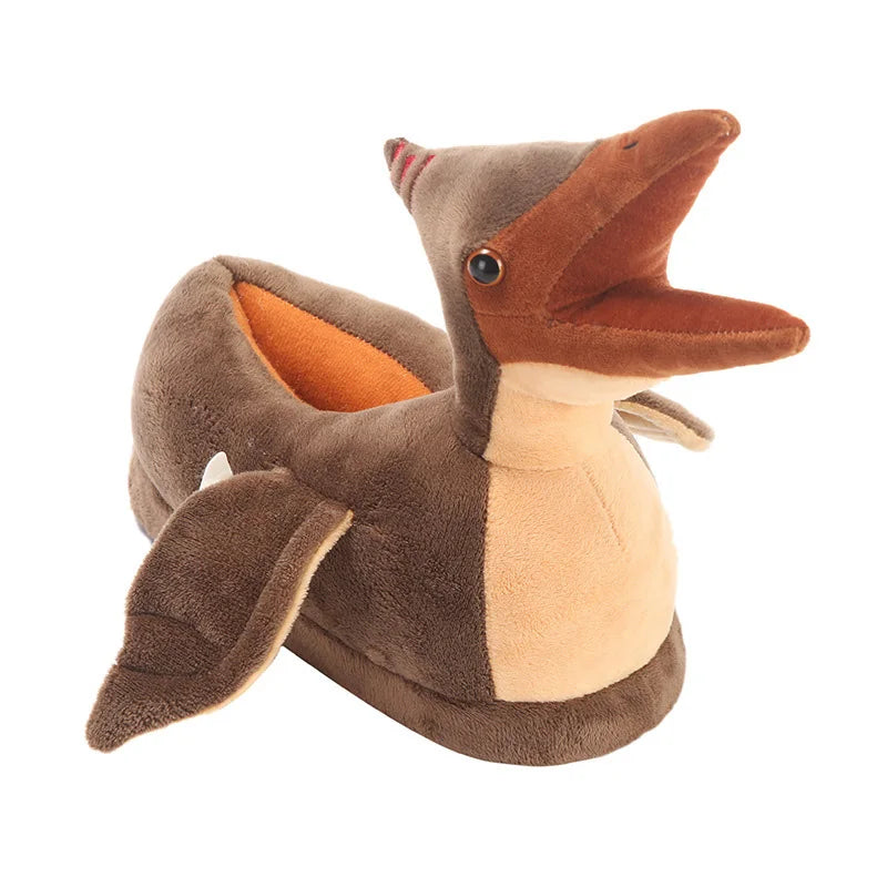 Dinosaur Furry Slippers – Kids & Adult Animal Slides