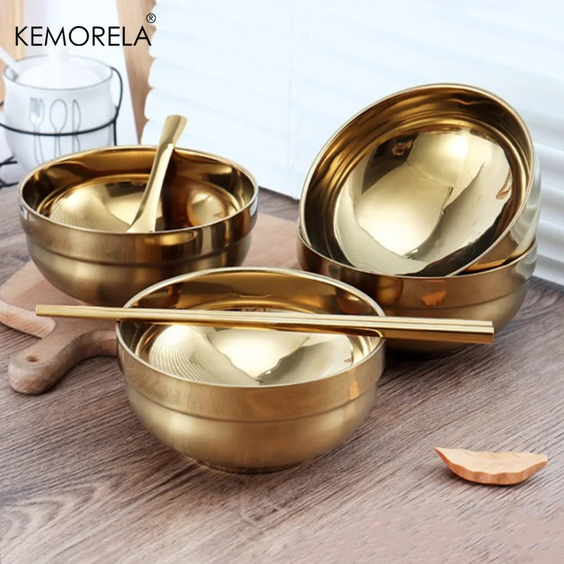 KEMORELA Golden Stainless Steel Bowls – Sushi & Dipping Dishes