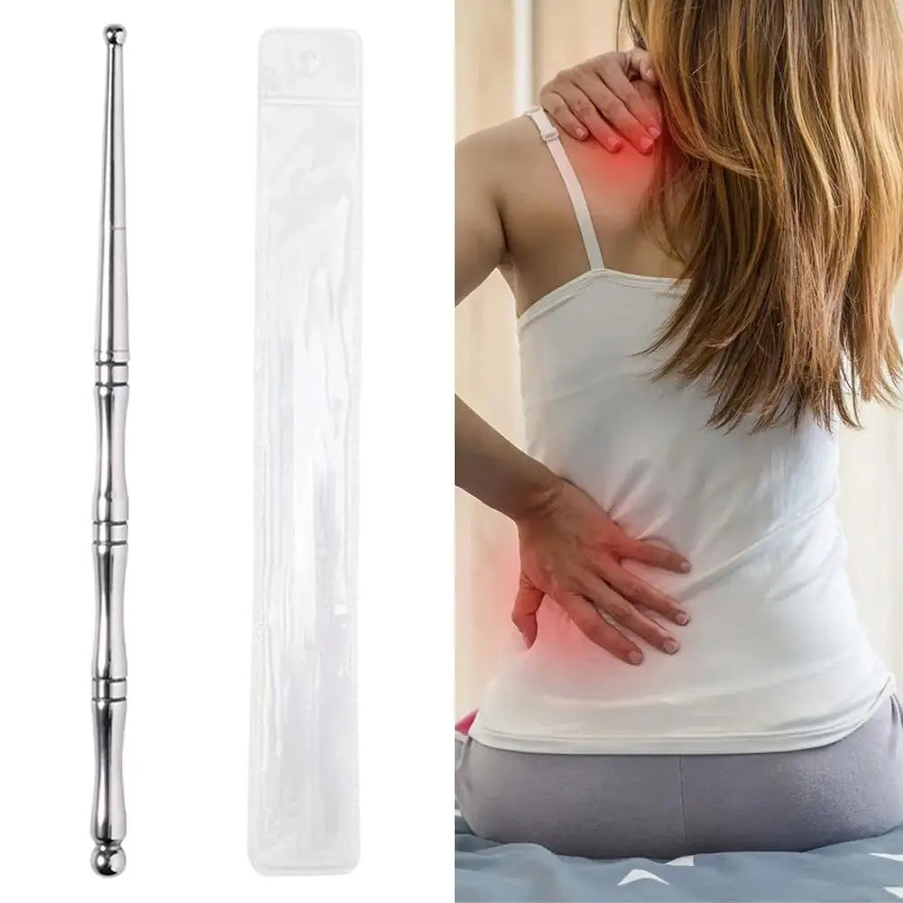 Stainless Steel Acupressure Pen – Dual 4mm/5mm Head Massage Tool
