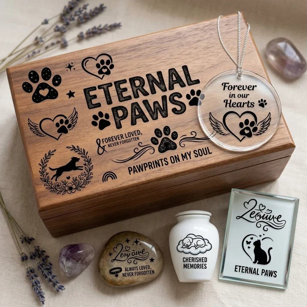 Pet Memorial UV Transfer Stickers | Paw Print Waterproof Decals