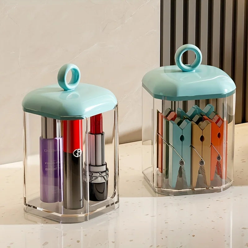 Clear Storage Box PS Swab Home Room Bedroom Bathroom House Pink