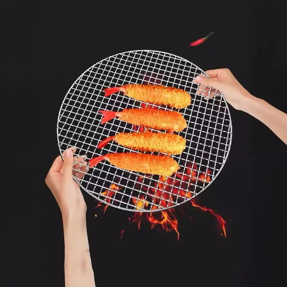 Household Stainless Steel Tempura Frying Net Semi Circular Round