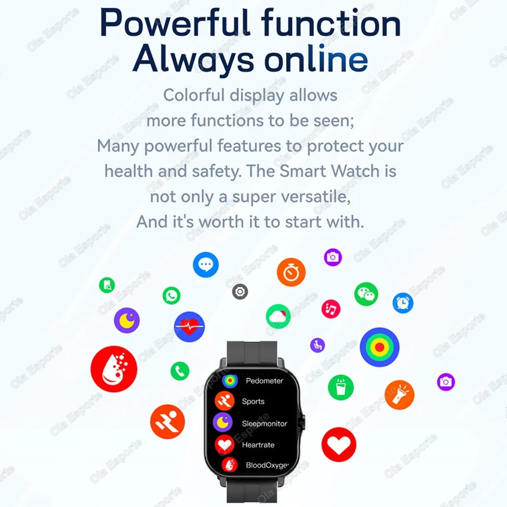 Ola Esporte 2.01" Smart Watch – Bluetooth Calls, SpO2 & Fitness