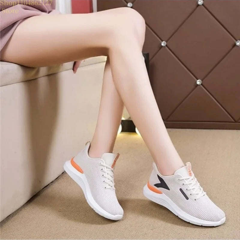Women's Breathable Lace-Up Sneakers | Non-Slip Rubber Sole