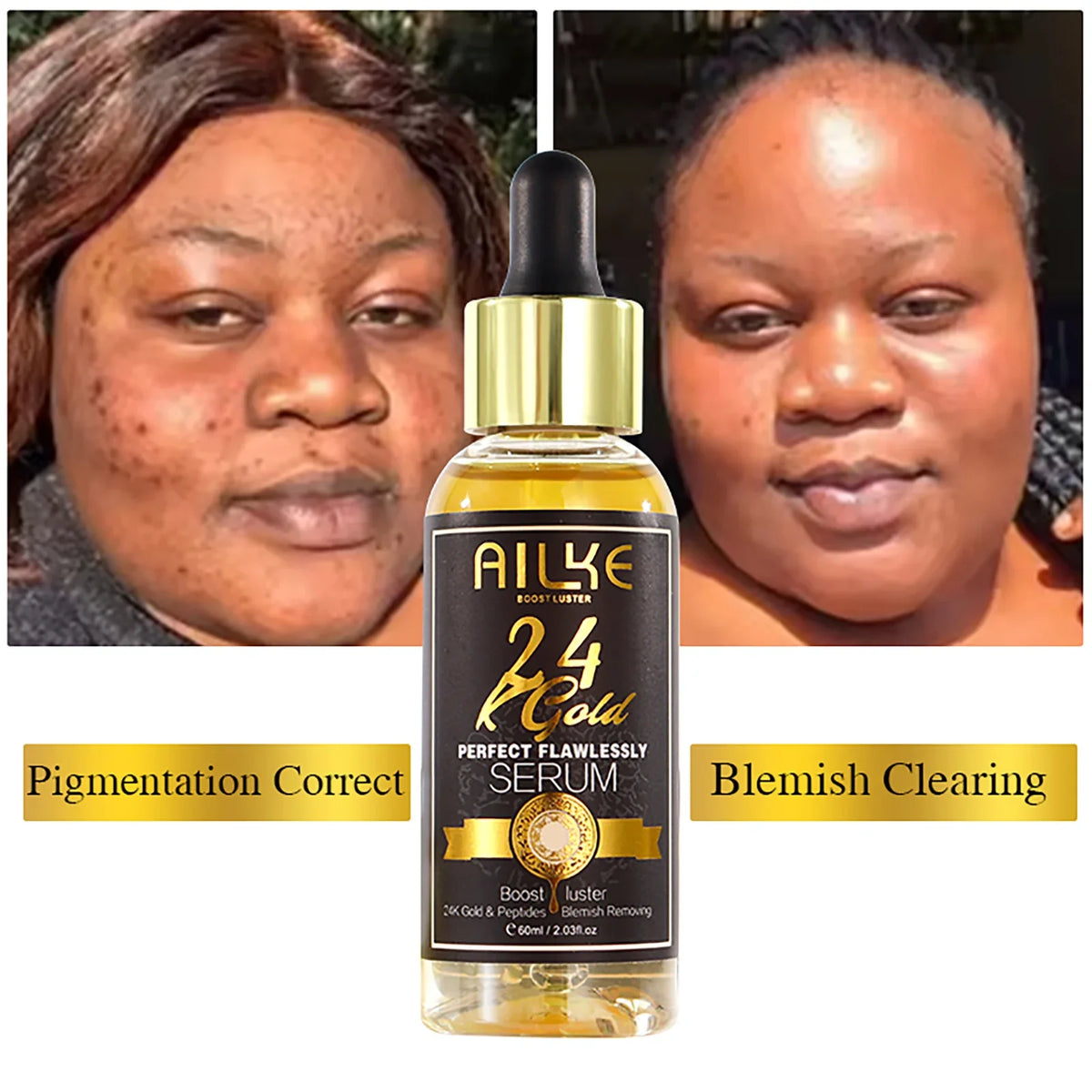 AILKE 24K Gold Brightening Face & Body Serum | Even Skin Tone
