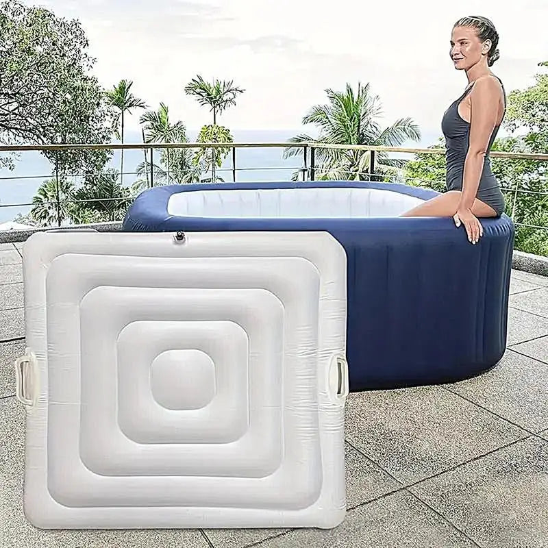 Tub Cover Square Insulated Inflatable Energy Saving Lid Protector
