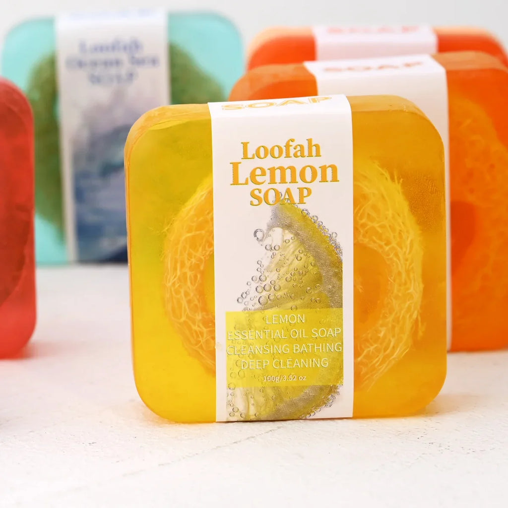 Lemon & Lavender Loofah Soap Bar – Cleanse & Moisturize