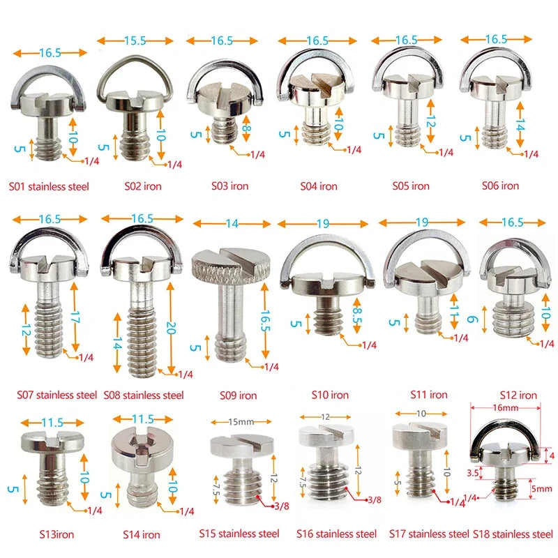 1 D-ring Tripod Screw Mounting Adapter Camera Camcorder Monopod QR