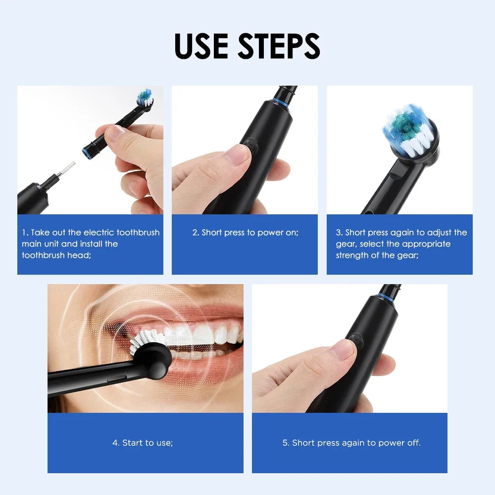 AFDEAL Electric Toothbrush 5 Modes IP67 Rechargeable 4 Heads