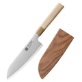 XINZUO Santoku Knife 7.24" Aogami No.2 Steel | Maple Horn Handle