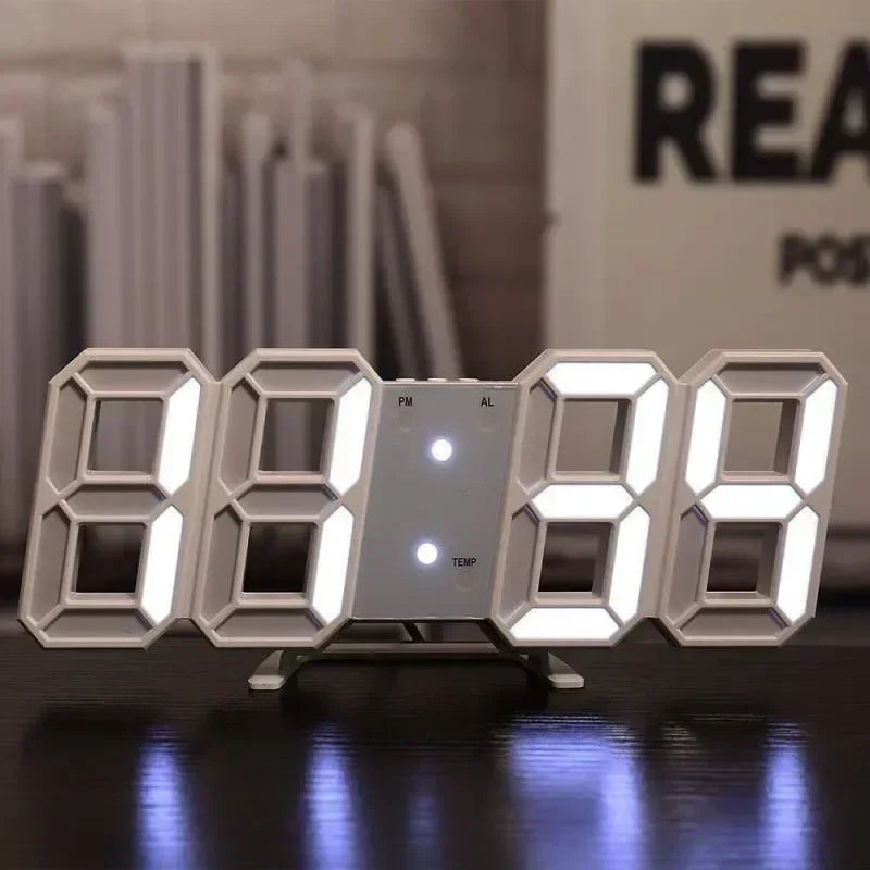 LED Digital Wall Clock – Alarm, Temp & Date | Modern Decor
