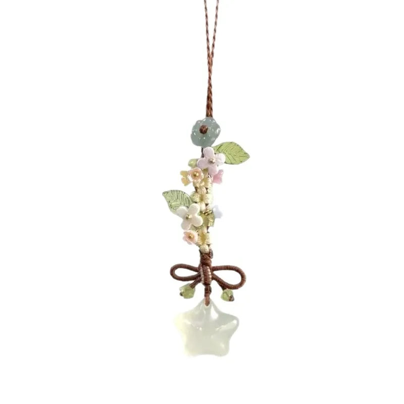 Chinese Ice Transparent Star Flower Pendant Sweet Cute Mobile Bag