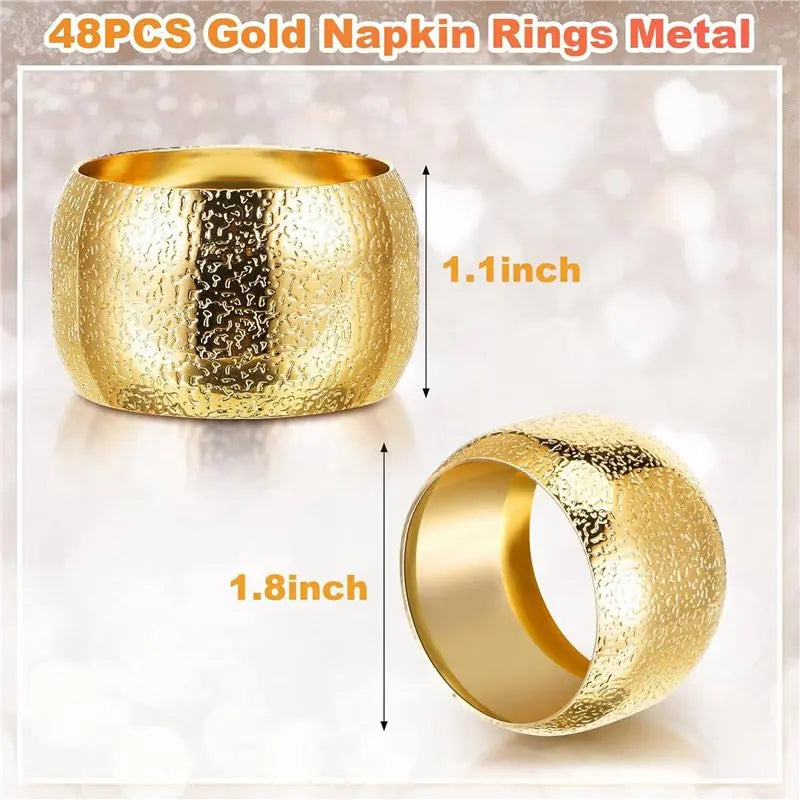 A36T- Day Gold Napkin Rings Holders Cloth Napkins Wedding Holder