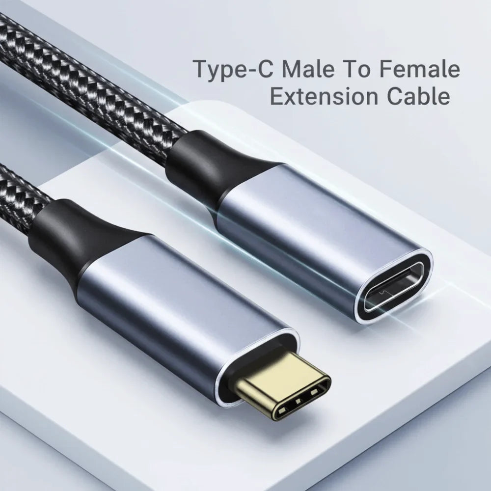 USB-C Extension Cable PD 100W Male to Female Braided 150cm