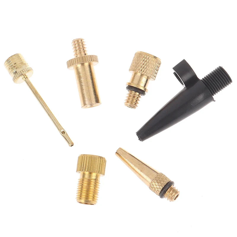6-Piece Bike Valve Adapter Kit – Presta & Schrader Copper Nozzle