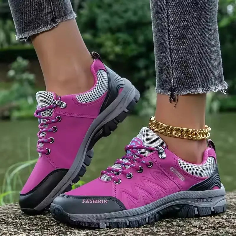 Women's Breathable Mesh Hiking Sneakers – Anti-Slip Outdoor Shoes