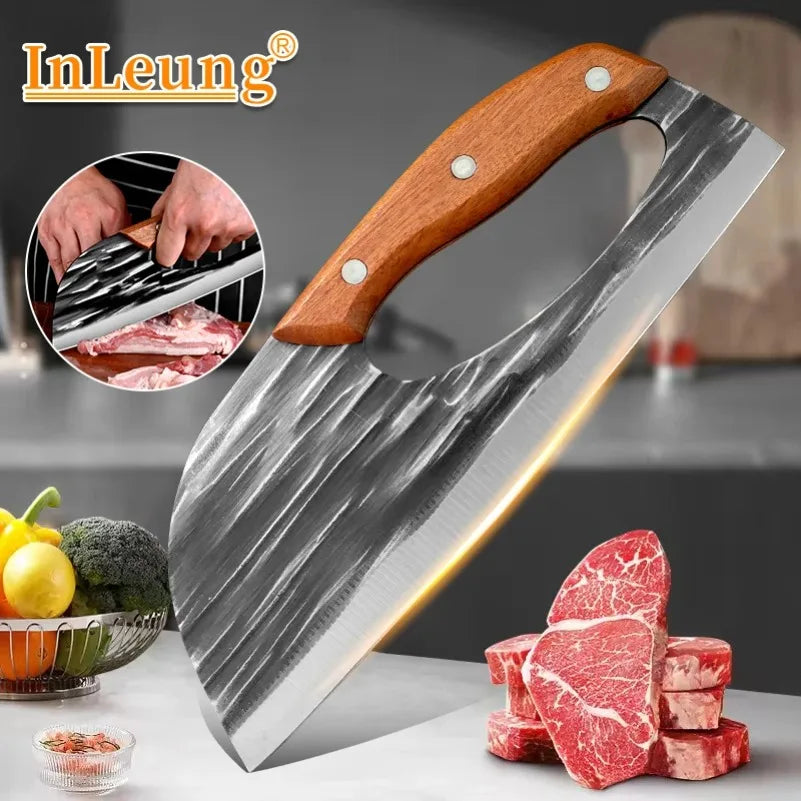 InLeung Forged Steel Meat Cleaver & Chef Knife | 21.8cm
