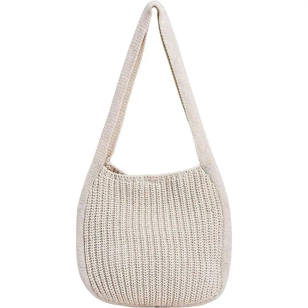 Women's Large Crochet Tote Bag – Hollow Woven Shoulder Handbag