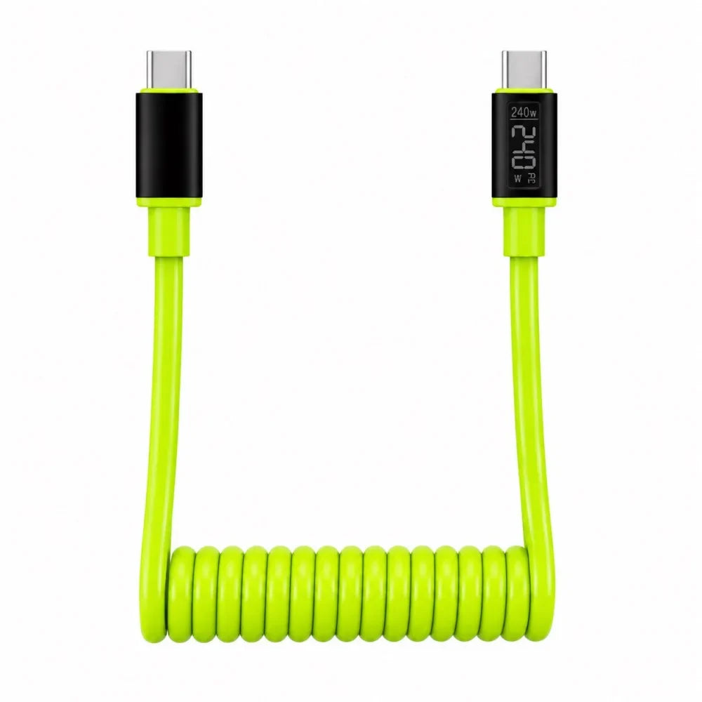 240W USB-C Spring Fast Charging Cable | iPhone & Samsung