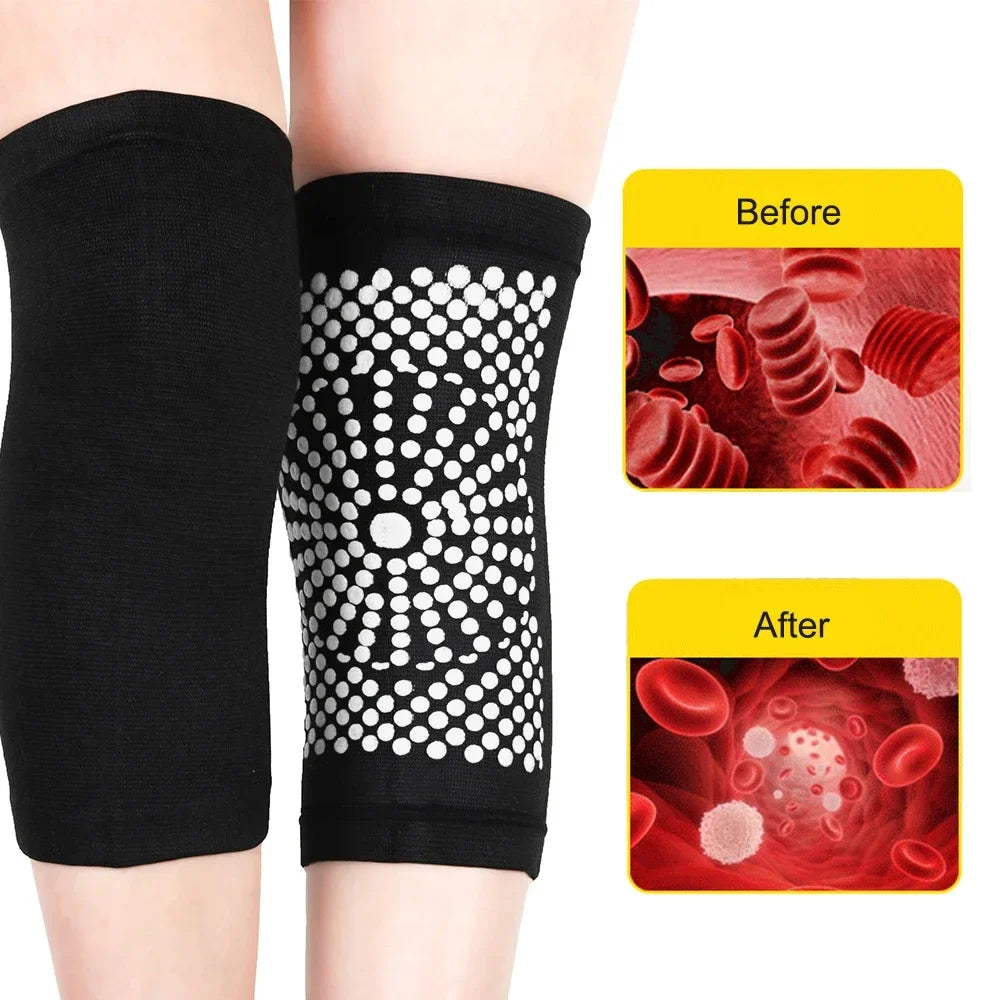 Self-Heating Tourmaline Knee Sleeves – Far Infrared Warmth 2 Pack
