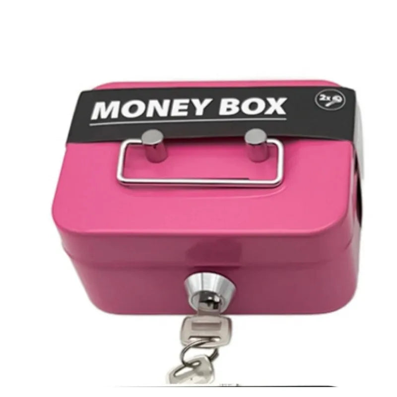 Lockable Piggy Bank Coin Box with Key – Portable Storage