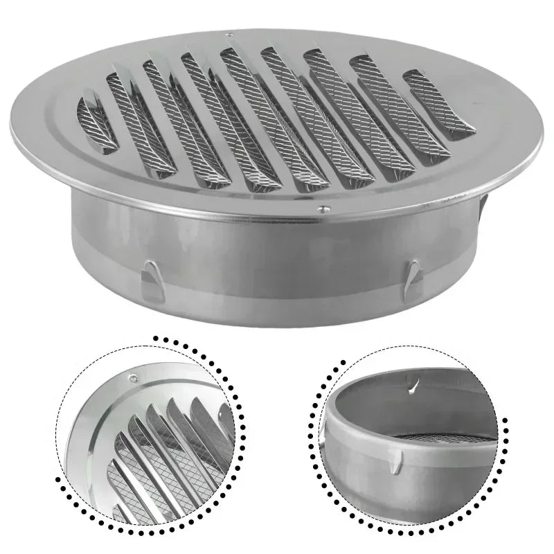 Stainless Steel Round Air Vent Grille Cover | 70–300mm Sizes